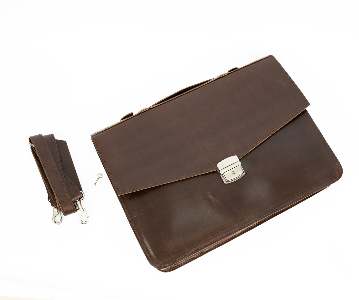 Vintage Leather Laptop Bag UK | Handmade Retro Briefcase for Work - Brown