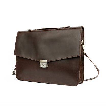 Vintage Leather Laptop Bag UK | Handmade Retro Briefcase for Work - Brown