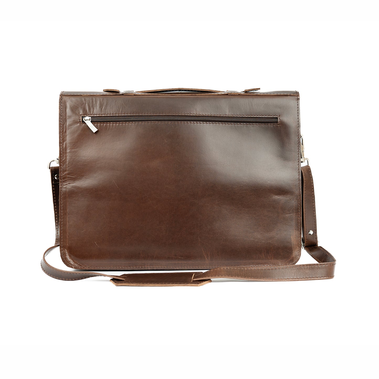 Vintage Leather Laptop Bag UK | Handmade Retro Briefcase for Work - Brown