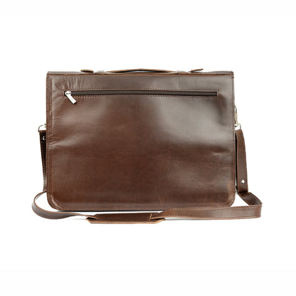 Vintage Leather Laptop Bag UK | Handmade Retro Briefcase for Work - Brown