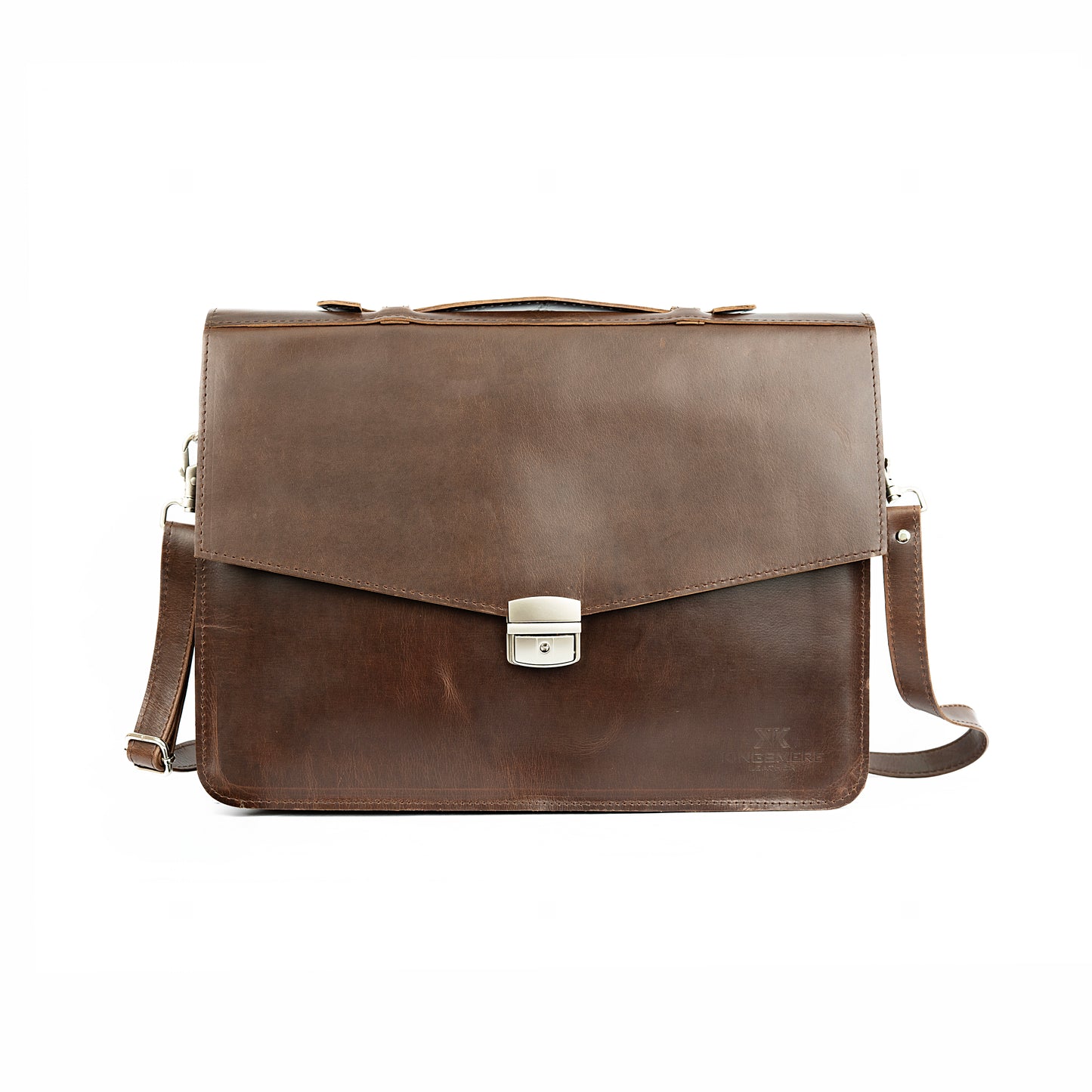 Vintage Leather Laptop Bag UK | Handmade Retro Briefcase for Work - Brown