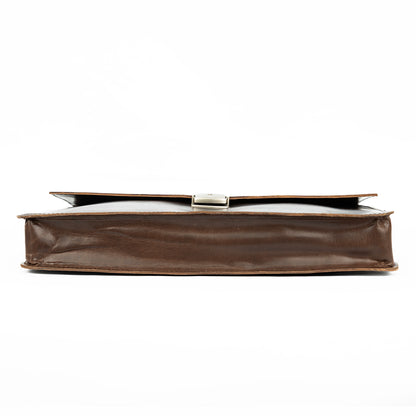 Vintage Leather Laptop Bag UK | Handmade Retro Briefcase for Work - Brown