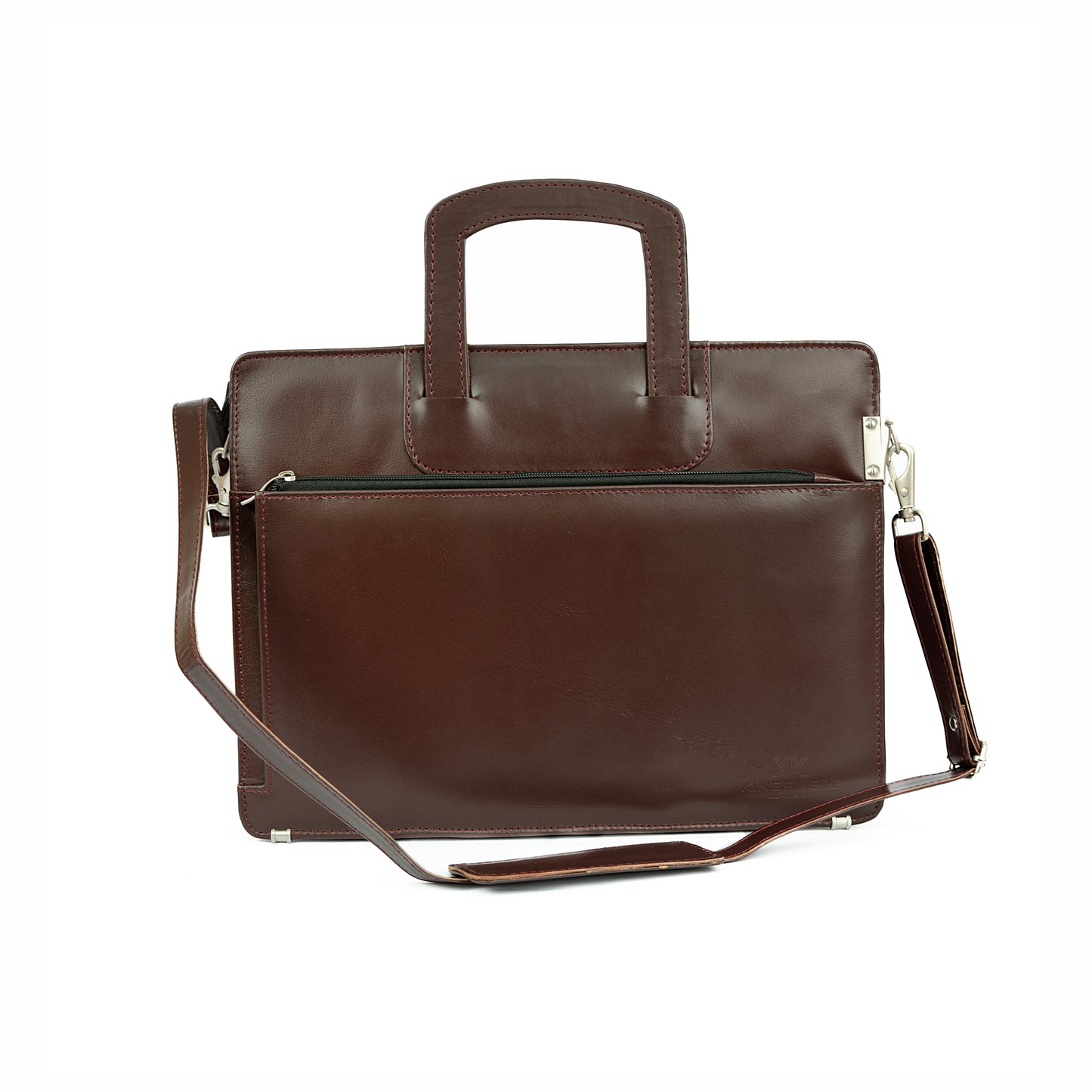 Slim Leather Laptop Bag UK | Lightweight Business Briefcase 15 Inch – Dark Brown