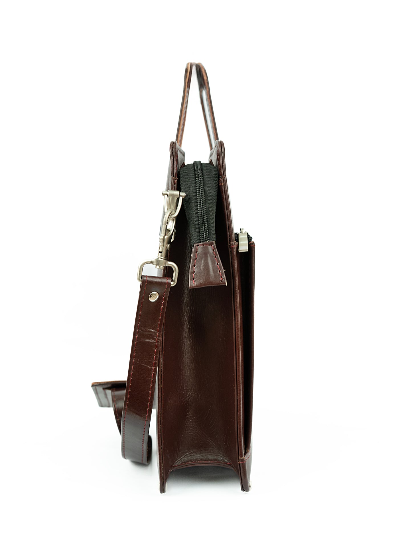 Slim Leather Laptop Bag UK | Lightweight Business Briefcase 15 Inch – Dark Brown