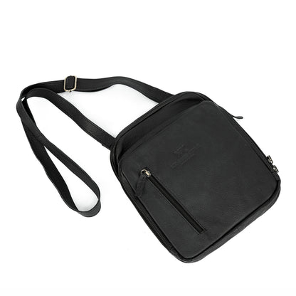 Leather Messenger Bag UK | Crossbody Work Bag - Black