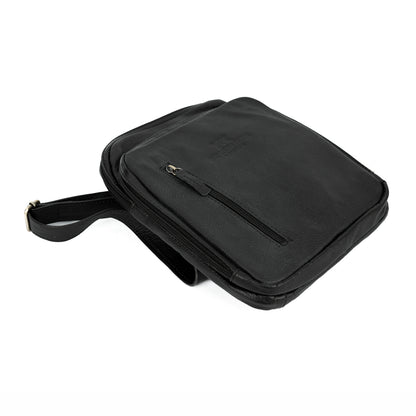 Leather Messenger Bag UK | Crossbody Work Bag - Black