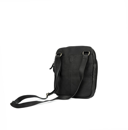 Leather Messenger Bag UK | Crossbody Work Bag - Black