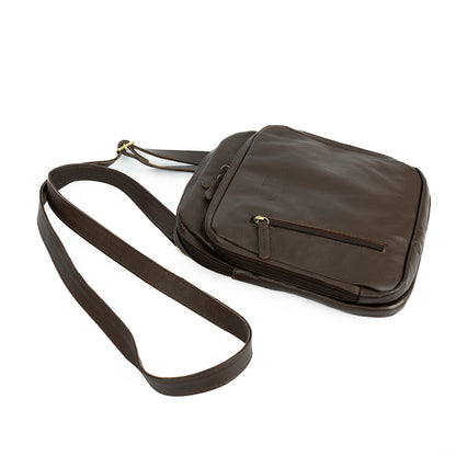 Leather Messenger Laptop Bag UK | Crossbody Work Bag - Brown