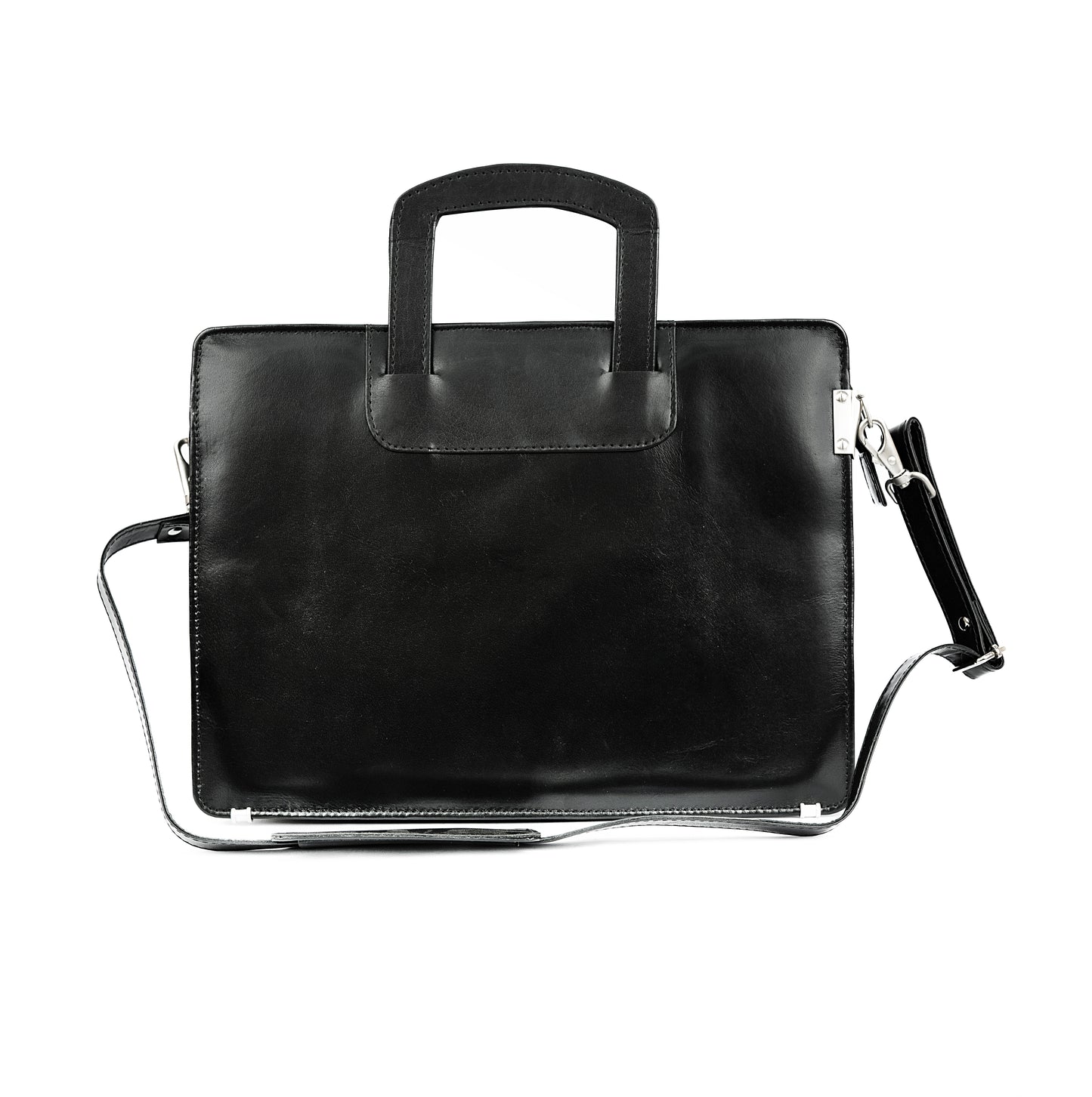 Slim Leather Laptop Bag UK | Lightweight Business Briefcase 15 Inch – Black