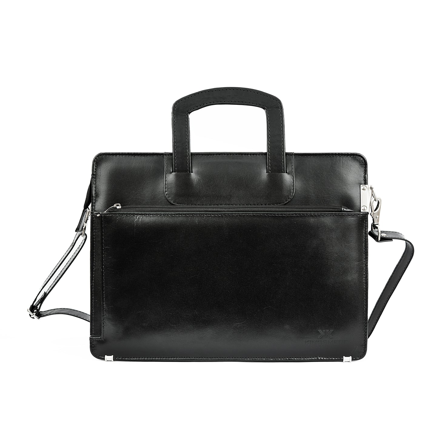 Slim Leather Laptop Bag UK | Lightweight Business Briefcase 15 Inch – Black