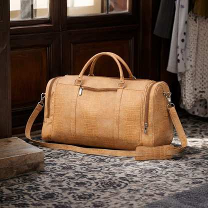 Leather Duffle Bag UK | Handmade Travel & Weekend Bag - Camel Brown