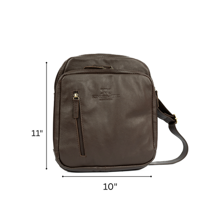 Leather Messenger Laptop Bag UK | Crossbody Work Bag - Brown